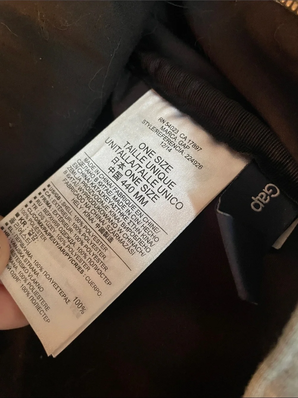 GAP Gray Everyday Backpack - Minimal Design Sweatshirt Material Travel Jersey